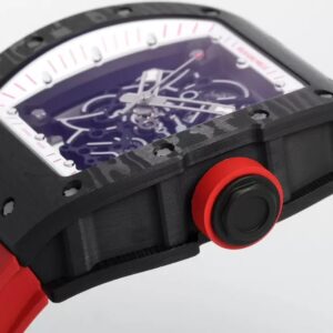 RICHARD MILLE RM055 REPLICA 11 WATCH RED DIAL RUBBER STRAP ZF 49.9X42.7MM 5 ĐỒNG HỒ RICHARD MILLE RM055 REPLICA 11 VỎ SỢI CACBON NTPT NHÀ MÁY ZF 49.9X42.7MM