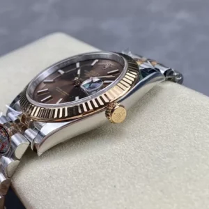 ROLEX DATEJUST 126331 REPLICA WATCHES CHOCOLATE DIAL CLEAN FACTORY 41MM 5 ĐỒNG HỒ ROLEX DATEJUST 126331 REPLICA 11 CỌC SỐ DẠ QUANG NHÀ MÁY CLEAN 41MM