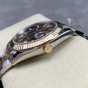 ROLEX DATEJUST 126331 REPLICA CHOCOLATE DIAL WATCH DEMI CLEAN 41MM 4 ĐỒNG HỒ ROLEX DATEJUST 126331 REPLICA 11 MẶT CHOCOLATE CỌC SỐ DẠ QUANG 41MM