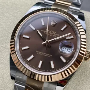 ROLEX DATEJUST 126331 REPLICA CHOCOLATE DIAL WATCH DEMI CLEAN 41MM 2 ĐỒNG HỒ ROLEX DATEJUST 126331 REPLICA 11 MẶT CHOCOLATE CỌC SỐ DẠ QUANG 41MM