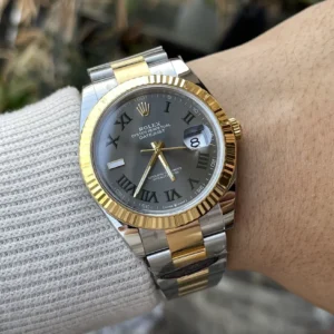ROLEX DATEJUST 126333 REPLICA WATCH YELLOW PLATED GOLD CLEAN 41MM 1 ĐỒNG HỒ ROLEX DATEJUST 126333 REP11 DÂY THÉP CỌC SỐ LA MÃ NHÀ MÁY CLEAN 41MM