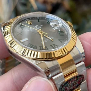 ROLEX DATEJUST 126333 REPLICA WATCH YELLOW PLATED GOLD CLEAN 41MM 6 ĐỒNG HỒ ROLEX DATEJUST 126333 REP11 DÂY THÉP CỌC SỐ LA MÃ NHÀ MÁY CLEAN 41MM