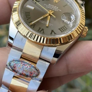 ROLEX DATEJUST 126333 REPLICA WATCH YELLOW PLATED GOLD CLEAN 41MM 4 ĐỒNG HỒ ROLEX DATEJUST 126333 REP11 DÂY THÉP CỌC SỐ LA MÃ NHÀ MÁY CLEAN 41MM