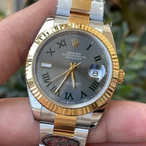 ROLEX DATEJUST 126333 REPLICA WATCH YELLOW PLATED GOLD CLEAN 41MM 3 ĐỒNG HỒ ROLEX DATEJUST 126333 REP11 DÂY THÉP CỌC SỐ LA MÃ NHÀ MÁY CLEAN 41MM