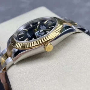 ROLEX DATEJUST 126333 REPLICA WATCHES BLACK DIAL DEMI YELLOW GOLD CLEAN 41MM 5 ĐỒNG HỒ ROLEX DATEJUST 126333 REPLICA 11 MẶT ĐEN CỌC SỐ DẠ QUANG NHÀ MÁY CLEAN 41MM