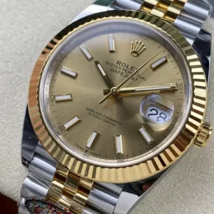 ĐỒNG HỒ ROLEX DATEJUST REP1:1 MẶT SỐ VÀNG CHAMPAGNE CỌC SỐ DẠ QUANG 41MM 1 ĐỒNG HỒ ROLEX DATEJUST REP11 MẶT SỐ VÀNG CHAMPAGNE CỌC SỐ DẠ QUANG 41MM