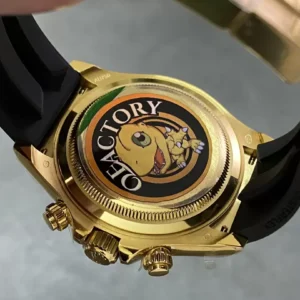 ROLEX DAYTONA COSMOGRAP 126518 IMITATION WATCHES GOLD PLATE GOLD CHAMPAGNE DIAL INDEX HOURS Q FACTORY 40MM 7 ĐỒNG HỒ ROLEX DAYTONA COSMOGRAP 126518 REPLICA 11 MẠ VÀNG DÂY CAO SU CAO CẤP 40MM