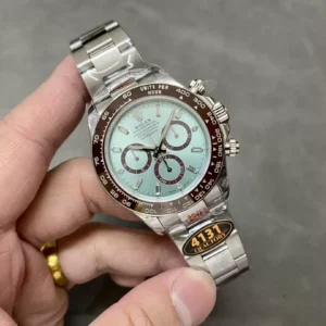 ĐỒNG HỒ ROLEX DAYTONA REPLICA 1:1 MẶT XANH DƯƠNG NIỀNG CHOCOLATE 40MM 3 ĐỒNG HỒ ROLEX DAYTONA REPLICA 11 MẶT XANH DƯƠNG NIỀNG CHOCOLATE 40MM