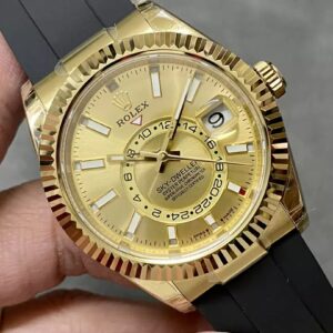 ĐỒNG HỒ ROLEX SKY DWELLER 336238 REP 11 MẶT VÀNG CỌC SỐ DẠ QUANG 42MM 3 ĐỒNG HỒ ROLEX SKY DWELLER 336238 REP 11 MẶT VÀNG CỌC SỐ DẠ QUANG 42MM