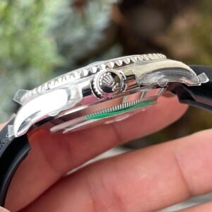 ROLEX YACHT-MASTER REPLICA WATCH FULL STONE BAGUETTE BEZEL 41MM 6 ĐỒNG HỒ ROLEX YACHT-MASTER REPLICA 11 NIỀNG FULL ĐÁ BAGUETTE DÂY CAO SU CAO CẤP 41MM