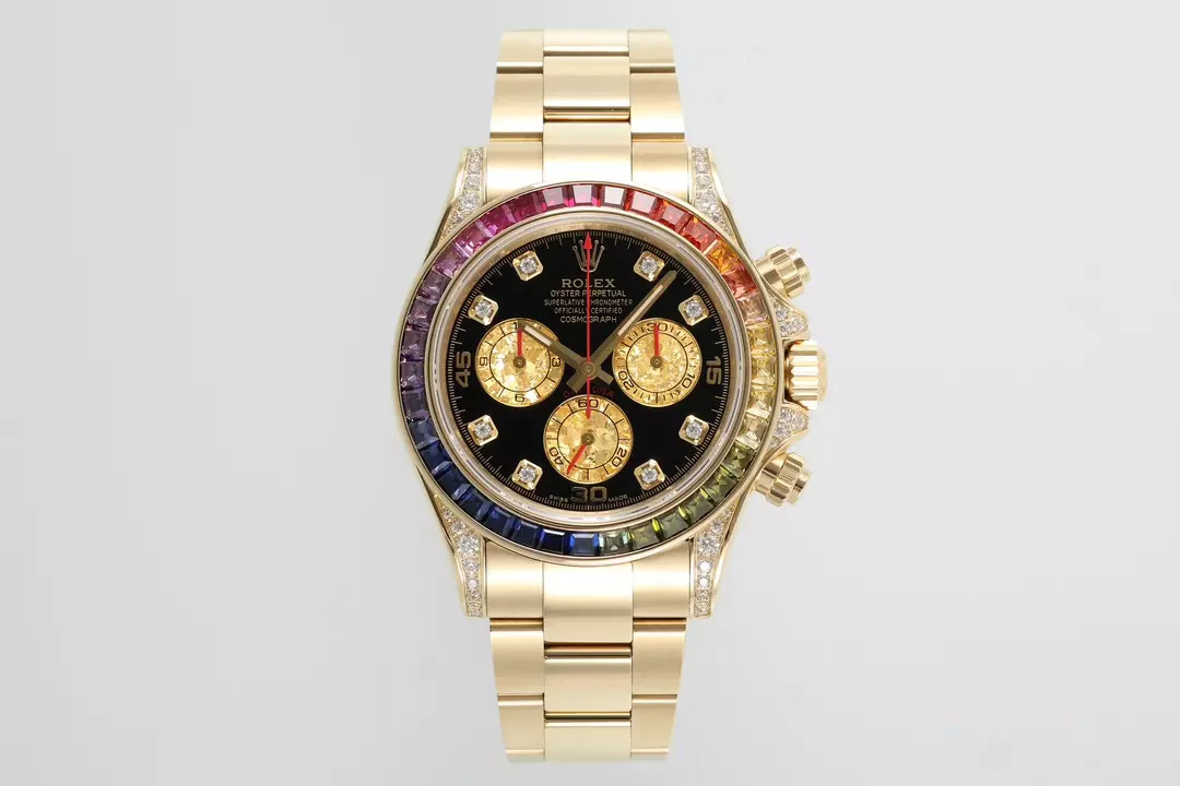 ĐỒNG HỒ ROLEX DAYTONA RAINBOW SUPER FAKE GOLD ĐÍNH ĐÁ ZFACTORY 40MM (1) ĐỒNG HỒ ROLEX DAYTONA RAINBOW SUPER FAKE GOLD ĐÍNH ĐÁ ZFACTORY 40MM (1)