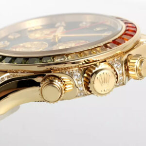 ROLEX DAYTONA RAINBOW SUPER FAKE WATCH GOLD Z FACTORY 40MM 6 ĐỒNG HỒ ROLEX DAYTONA RAINBOW SUPER FAKE GOLD ĐÍNH ĐÁ ZFACTORY 40MM (1)