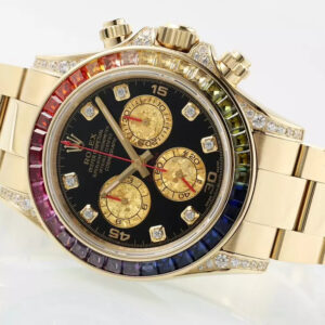 ROLEX DAYTONA RAINBOW SUPER FAKE WATCH GOLD Z FACTORY 40MM 5 ĐỒNG HỒ ROLEX DAYTONA RAINBOW SUPER FAKE GOLD ĐÍNH ĐÁ ZFACTORY 40MM (1)