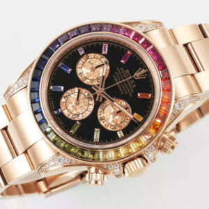 ĐỒNG HỒ ROLEX DAYTONA RAINBOW SUPER FAKE ROSE GOLD MẶT ĐEN Z FACTORY 40MM 4 ĐỒNG HỒ ROLEX DAYTONA RAINBOW SUPER FAKE ROSE GOLD MẶT ĐEN ZFACTORY 40MM (1)