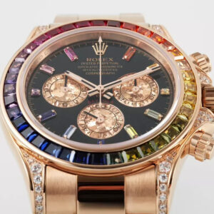 ĐỒNG HỒ ROLEX DAYTONA RAINBOW SUPER FAKE ROSE GOLD MẶT ĐEN Z FACTORY 40MM 2 ĐỒNG HỒ ROLEX DAYTONA RAINBOW SUPER FAKE ROSE GOLD MẶT ĐEN ZFACTORY 40MM (1)