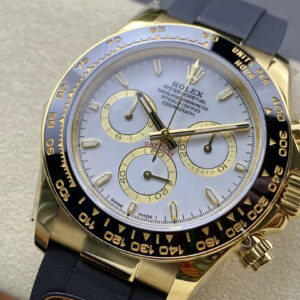 ROLEX DAYTONA REPLICA WATCH WHITE DIAL 140G V6 Q FACTORY 40MM 1 ĐỒNG HỒ ROLEX DAYTONA REP 11 MÀU GOLD TRỌNG LƯỢNG 140G V6 QF 40MM (1)