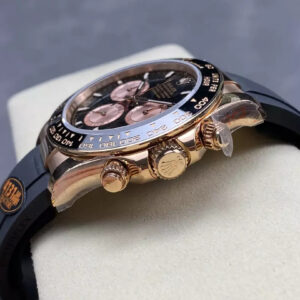 ROLEX DAYTONA REPLICA WATCHES V6 ROSE GOLD FLEX OYSTER STRAP 140G QF 40MM 4 ĐỒNG HỒ ROLEX DAYTONA REPLICA V6 ROSE GOLD CỌC SỐ DẠ QUANG 140G QF 40MM (1)