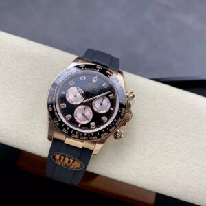 ROLEX DAYTONA REPLICA WATCHES V6 ROSE PLATED GOLD 140G QF 40MM 3 ĐỒNG HỒ ROLEX DAYTONA REPLICA V6 ROSE GOLD MẶT ĐEN 140G QF 40MM (1)