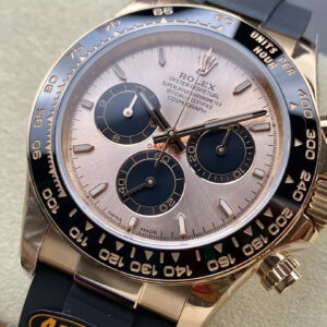 ROLEX DAYTONA REPLICA WATCHES LUMINOUS NUMBERS V6 ROSE GOLD 140G QF 40MM 1 ĐỒNG HỒ ROLEX DAYTONA REPLICA V6 ROSE GOLD TRỌNG LƯỢNG 140G QF 40MM (1)