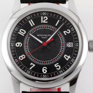 PATEK PHILIPPE CALATRAVA 6007G-010 REPLICA WATCH RED NEEDLE 40MM 1 ĐỒNG HỒ PATEK PHILIPPE CALATRAVA 6007G-010 MẶT ĐEN PPF 40MM