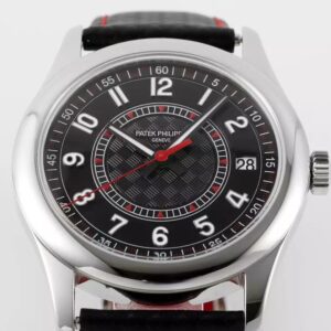 PATEK PHILIPPE CALATRAVA 6007G-010 REPLICA WATCH RED NEEDLE 40MM 2 ĐỒNG HỒ PATEK PHILIPPE CALATRAVA 6007G-010 MẶT ĐEN PPF 40MM