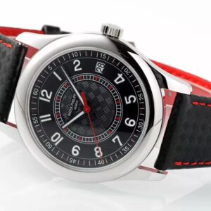 PATEK PHILIPPE CALATRAVA 6007G-010 REPLICA WATCH RED NEEDLE 40MM 3 ĐỒNG HỒ PATEK PHILIPPE CALATRAVA 6007G-010 MẶT ĐEN PPF 40MM
