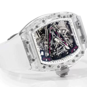 RICHARD MILLE RM38-02 TOURBILLON REP 11 WATCH WHITE RUBBER STRAP 41x50MM 4 ĐỒNG HỒ RICHARD MILLE RM38-02 TOURBILLON REPLICA 11 VỎ TRONG SUỐT 41x50MM (1)