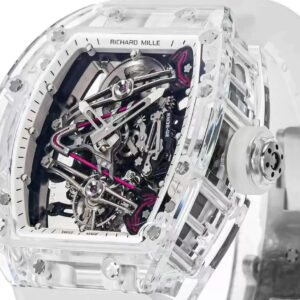 RICHARD MILLE RM38-02 TOURBILLON REP 11 WATCH WHITE RUBBER STRAP 41x50MM 2 ĐỒNG HỒ RICHARD MILLE RM38-02 TOURBILLON REPLICA 11 VỎ TRONG SUỐT 41x50MM (1)