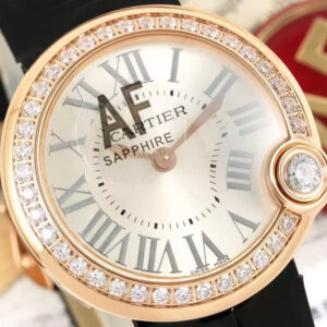 Cartier Ballon Blanc De Cartier Replica Watch Rose Gold With Stone Bezel AF Factory 30mm 3 Đồng Hồ Cartier Ballon Blanc De Cartier Replica 11 Rose Gold Đính Đá AF Factory 30mm (1)