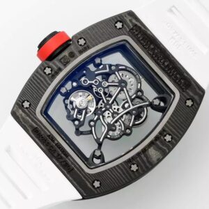 RICHARD MILLE REPLICA WHITE RUBBER STRAP WATCH CARBON NTPT APS 43MM 7 ĐỒNG HỒ RICHARD MILLE REPLICA DÂY CAO SU TRẮNG CARBON NTPT APS 43MM