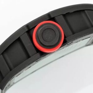 RICHARD MILLE REPLICA WHITE RUBBER STRAP WATCH CARBON NTPT APS 43MM 5 ĐỒNG HỒ RICHARD MILLE REPLICA DÂY CAO SU TRẮNG CARBON NTPT APS 43MM