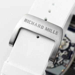 RICHARD MILLE REPLICA WHITE RUBBER STRAP WATCH CARBON NTPT APS 43MM 8 ĐỒNG HỒ RICHARD MILLE REPLICA DÂY CAO SU TRẮNG CARBON NTPT APS 43MM