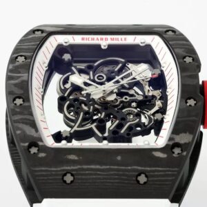 RICHARD MILLE REPLICA WHITE RUBBER STRAP WATCH CARBON NTPT APS 43MM 4 ĐỒNG HỒ RICHARD MILLE REPLICA DÂY CAO SU TRẮNG CARBON NTPT APS 43MM
