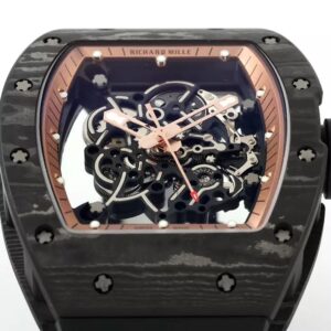 RICHARD MILLE REPLICA WATCH BLACK CARBON CASE APS FACTORY 43MM 3 ĐỒNG HỒ RICHARD MILLE REPLICA MẶT VÀNG VỎ CARBON NHÀ MÁY APS 43MM