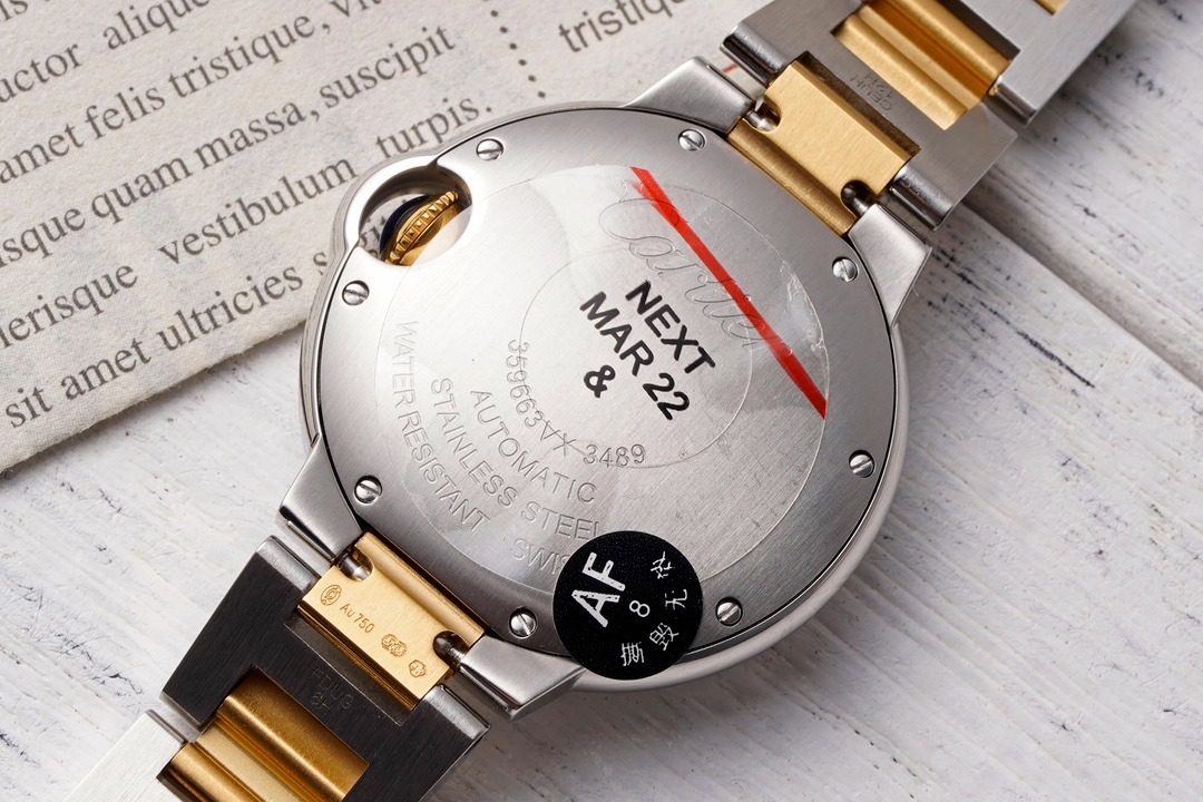 ĐỒNG HỒ CARTIER BLUE BALLOON FAKE 11 DEMI VÀNG VÀNG NHÀ MÁY AF 33MM (4) ĐỒNG HỒ CARTIER BLUE BALLOON FAKE 11 DEMI VÀNG VÀNG NHÀ MÁY AF 33MM