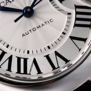 ĐỒNG HỒ CARTIER BLUE BALLOON REPLICA 11 MẶT BẠC DÂY DA ĐEN NHÀ MÁY AF 33MM 4 ĐỒNG HỒ CARTIER BLUE BALLOON REPLICA 11 MẶT BẠC DÂY DA ĐEN NHÀ MÁY AF 33MM