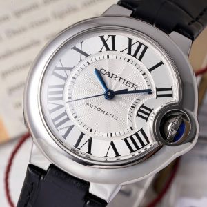 ĐỒNG HỒ CARTIER BLUE BALLOON REPLICA 11 MẶT BẠC DÂY DA ĐEN NHÀ MÁY AF 33MM 1 ĐỒNG HỒ CARTIER BLUE BALLOON REPLICA 11 MẶT BẠC DÂY DA ĐEN NHÀ MÁY AF 33MM