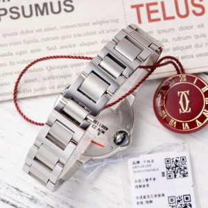 ĐỒNG HỒ CARTIER BLUE BALLOON REPLICA CỌC KIM MẶT BẠC NHÀ MÁY AF 33MM 8 ĐỒNG HỒ CARTIER BLUE BALLOON REPLICA CỌC KIM MẶT BẠC NHÀ MÁY AF 33MM