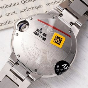 ĐỒNG HỒ CARTIER BLUE BALLOON REPLICA CỌC KIM MẶT BẠC NHÀ MÁY AF 33MM 7 ĐỒNG HỒ CARTIER BLUE BALLOON REPLICA CỌC KIM MẶT BẠC NHÀ MÁY AF 33MM