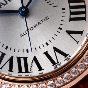 CARTIER BLEU BALLON REPLICA 1:1 WATCH RED LEATHER STRAP AF FACTORY 33MM 4 ĐỒNG HỒ CARTIER BLUE BALLOON REPLICA MẠ VÀNG HỒNG NHÀ MÁY AF 33MM