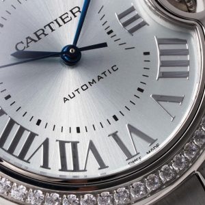 ĐỒNG HỒ CARTIER BLUE BALLOON REPLICA MẶT BẠC SỐ LA MÃ NHÀ MÁY AF 33MM 4 ĐỒNG HỒ CARTIER BLUE BALLOON REPLICA MẶT BẠC SỐ LA MÃ NHÀ MÁY AF 33MM