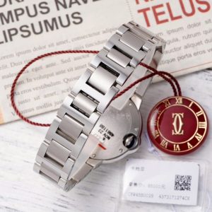 ĐỒNG HỒ CARTIER BLUE BALLOON REPLICA MẶT BẠC SỐ LA MÃ NHÀ MÁY AF 33MM 8 ĐỒNG HỒ CARTIER BLUE BALLOON REPLICA MẶT BẠC SỐ LA MÃ NHÀ MÁY AF 33MM