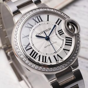 CARTIER REPLICA BLEU BALLON WATCHES WITH STONE BEZEL AF FACTORY 41MM 1 ĐỒNG HỒ CARTIER REPLICA BLUE BALLOON MẶT TRẮNG NHÀ MÁY AF 41MM