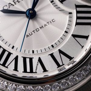 CARTIER REPLICA BLEU BALLON WATCHES WITH STONE BEZEL AF FACTORY 41MM 4 ĐỒNG HỒ CARTIER REPLICA BLUE BALLOON MẶT TRẮNG NHÀ MÁY AF 41MM