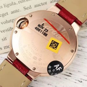 CARTIER REPLICA CARTIER BLEU BALLON WATCH DIAMOND BEZEL LEATHER STRAP AF 33MM 7 ĐỒNG HỒ CARTIER REPLICA CARTIER BLUE BALLOON NIỀNG ĐÁ NHÀ MÁY AF 33MM