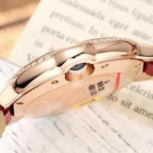 CARTIER REPLICA CARTIER BLEU BALLON WATCH DIAMOND BEZEL LEATHER STRAP AF 33MM 5 ĐỒNG HỒ CARTIER REPLICA CARTIER BLUE BALLOON NIỀNG ĐÁ NHÀ MÁY AF 33MM