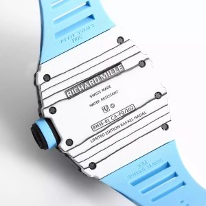 RICHARD MILLE RM35-01 SUPER FAKE 11 WATCH CARBON BLUE RUBBER STRAP V2 BBR 44MM 6 ĐỒNG HỒ CHẾ TÁC RICHARD MILLE RM35-01 VÂN CARBON TRẮNG V2 BBR 44MM