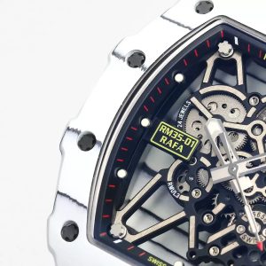 RICHARD MILLE RM35-01 SUPER FAKE 11 WATCH CARBON BLUE RUBBER STRAP V2 BBR 44MM 2 ĐỒNG HỒ CHẾ TÁC RICHARD MILLE RM35-01 VÂN CARBON TRẮNG V2 BBR 44MM