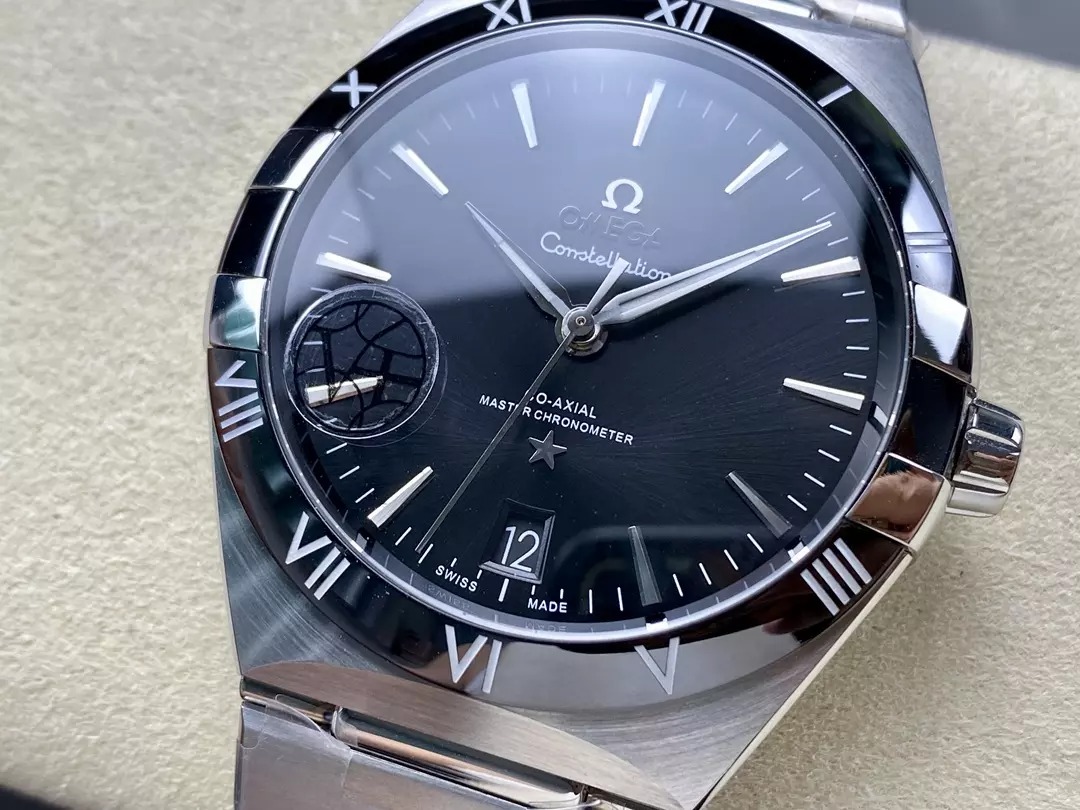 ĐỒNG HỒ OMEGA CONSTELLATION FAKE MẶT ĐEN NIỀNG GỐM NHÀ MÁY V+ 41MM (1) ĐỒNG HỒ OMEGA CONSTELLATION FAKE MẶT ĐEN NIỀNG GỐM NHÀ MÁY V+ 41MM