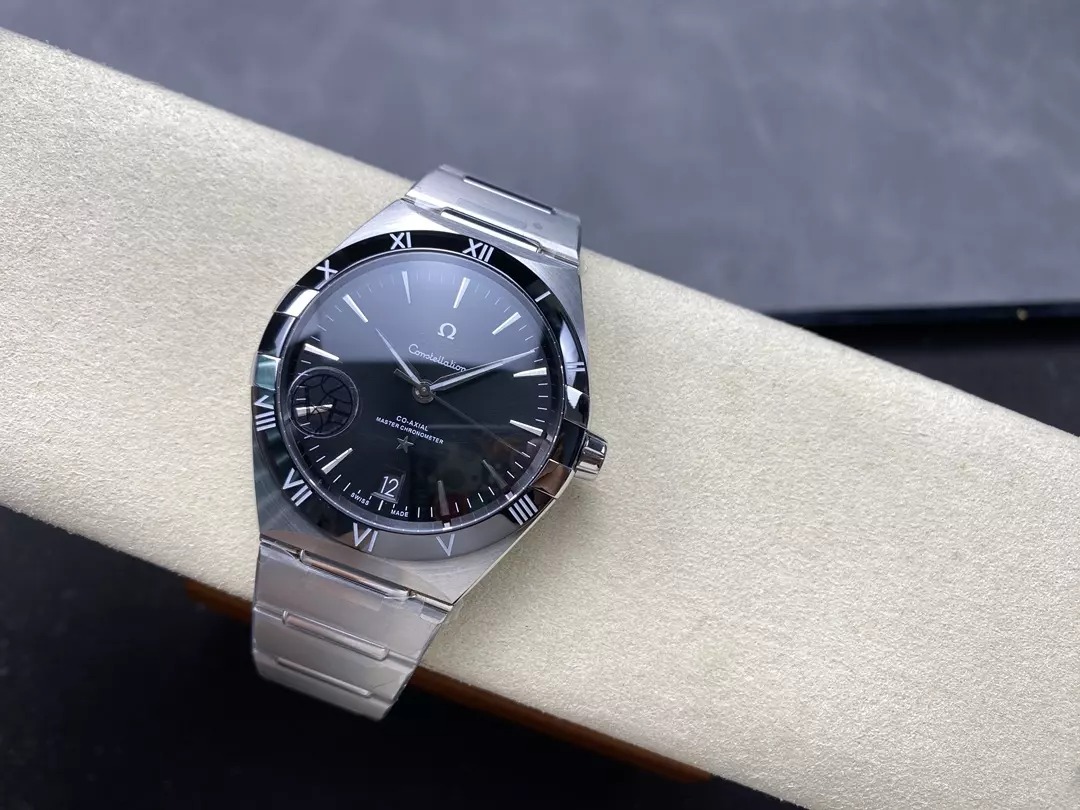 ĐỒNG HỒ OMEGA CONSTELLATION FAKE MẶT ĐEN NIỀNG GỐM NHÀ MÁY V+ 41MM (7) ĐỒNG HỒ OMEGA CONSTELLATION FAKE MẶT ĐEN NIỀNG GỐM NHÀ MÁY V+ 41MM